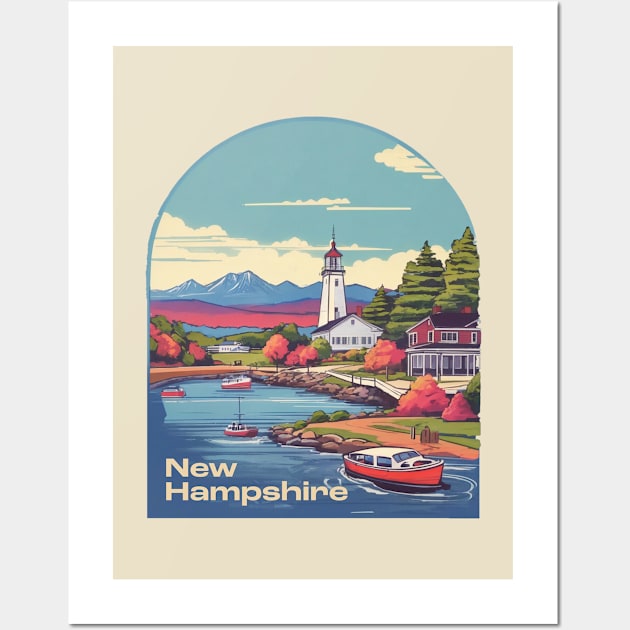 New Hampshire Vintage Design Wall Art by huefinder